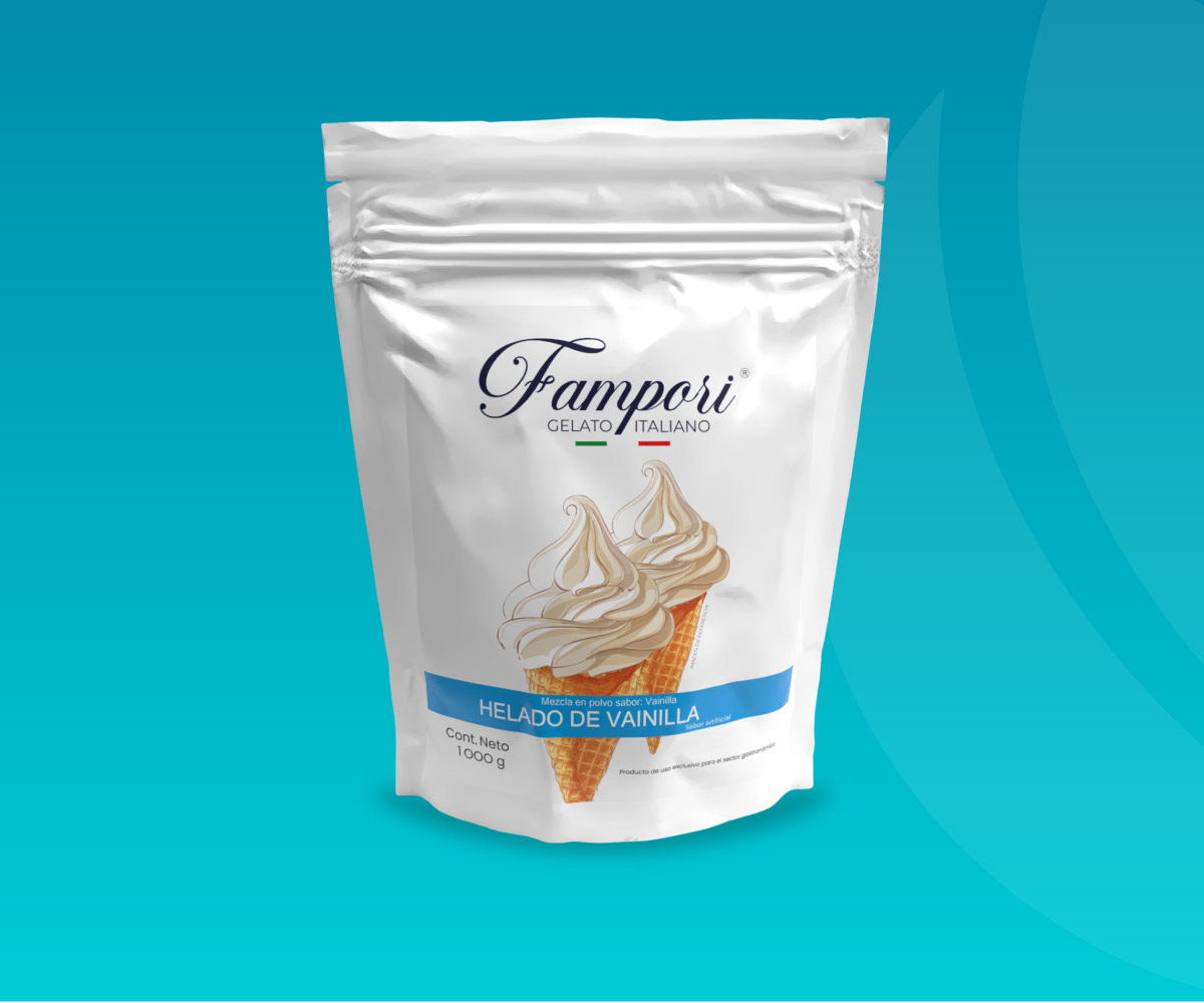 Mezcla en polvo para helado soft de vainilla Fampori