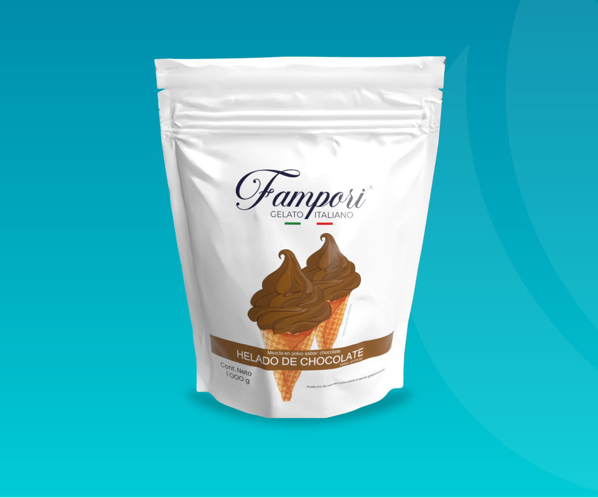 Mezcla en polvo para helado soft de chocolate Fampori